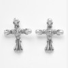 Σκουλαρίκια Cardinal με σταυρό από επιπλατινωμένο ορείχαλκο και πέρλες