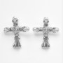 Σκουλαρίκια Cardinal με σταυρό από επιπλατινωμένο ορείχαλκο και πέρλες