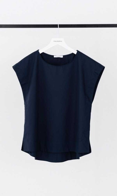 Μπλούζα Poplin Loose μαύρη