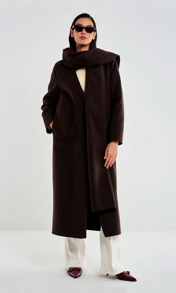 Παλτό μακρύ με εσάρπα